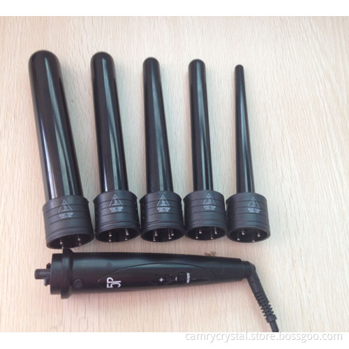 5 IN 1 LCD Black Hair Curling Wands -Hair Beauty